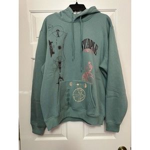 Staple Pigeon World Hoodie Teal Mens Size Medium 2308H11009 BRAND NEW